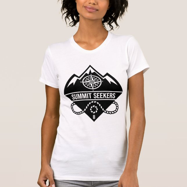 Gipfelstürmer Bergsteiger Abzeichen Design T-Shirt (Vorderseite)
