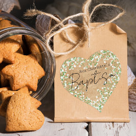 Gipskraut Aquarell Blume Rustic Boho Chic Herz-Aufkleber