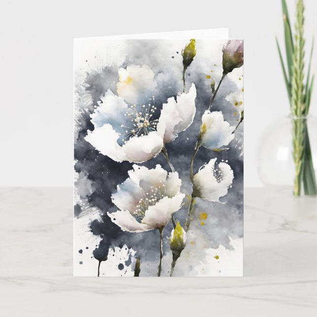 Gipskraut - Aquarellblumen Karte (Vorderseite)