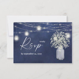 Gipskraut, B Chalk & String Lights mit Mahlzeiten RSVP Karte