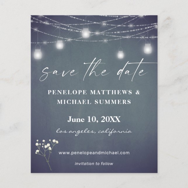 Gipskraut BG Chalkboard Rett Datum Flyer (Vorne)