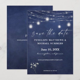 Gipskraut Blue Chalkboard Save The Date