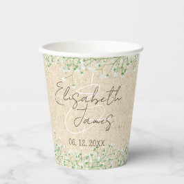 Gipskraut Blume Niedlich Hochzeit von Elfenbein Pappbecher