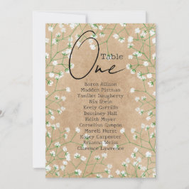 Gipskraut Blume Rustikale Hochzeitssattelkarte Einladung
