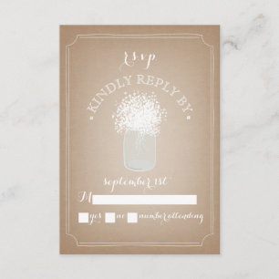Gipskraut Cardstock Inspiriert Mason Jar UAWG RSVP Karte