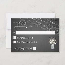 Gipskraut, Chalk & String Lights on Meal UAWG RSVP Karte