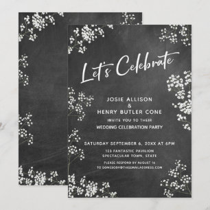 Gipskraut Chalkboard Modern Feiern Einladung