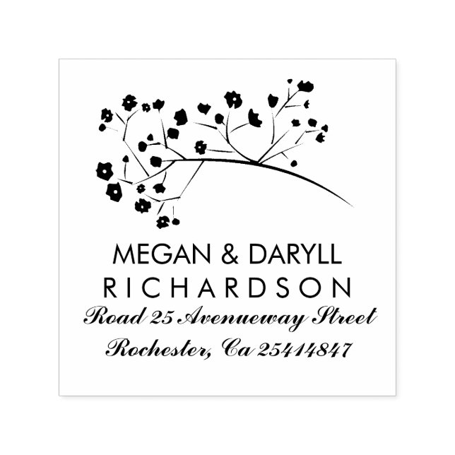 Gipskraut Floral Branch Elegante Permastempel (Design)