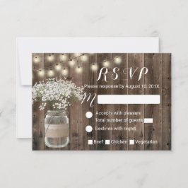 Gipskraut Floral Jar Rustic Barn Wood UAWG RSVP Karte