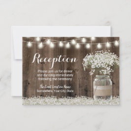 Gipskraut Floral Jar Rustikale Hochzeitsempfehlung Einladung