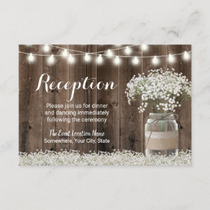 Gipskraut Floral Jar Rustikale Hochzeitsempfehlung Einladung