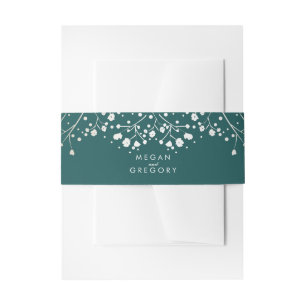 Gipskraut-Goldfolie und aquamarine Farben, die Einladungsbanderole