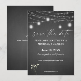 Gipskraut Grau Chalkboard Save the Date