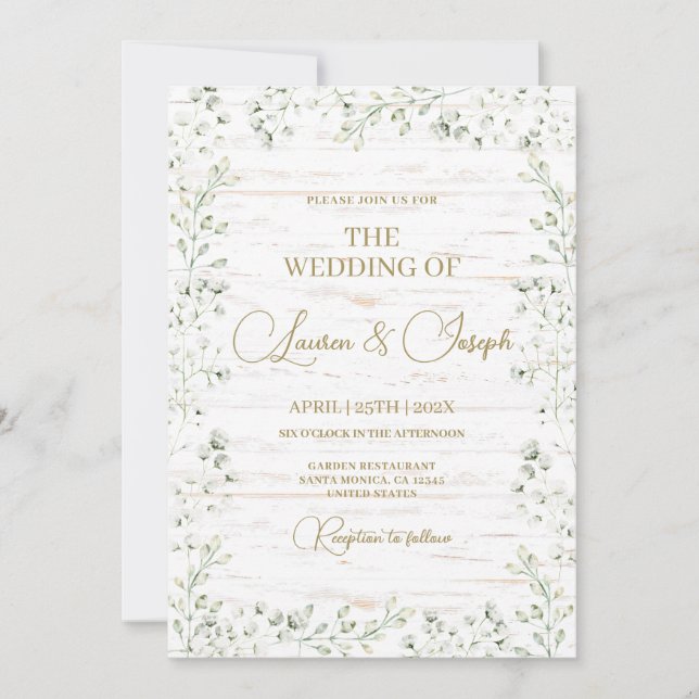 Gipskraut Gypsophila ​ Hochzeitseinladung Einladung (Vorderseite)