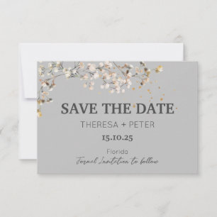 Gipskraut Hochzeit Speichern Sie die Datumskarte RSVP Karte