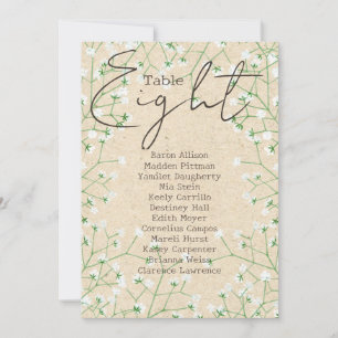 Gipskraut Hochzeit Tischnummer Seekarte 8
