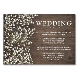 Gipskraut Hochzeitsempfang + Hotelkarten Tischnummer