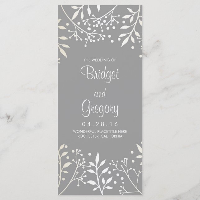 Gipskraut Hochzeitsprogramme Programm (Vorderseite)