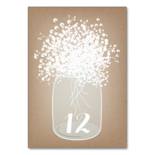 Gipskraut Jar Cardstock Inspirierte Tischnummer