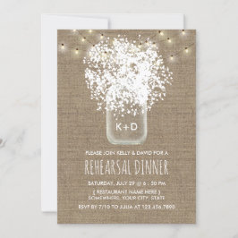 Gipskraut Jar Rustic Wedding Probe Dinner Einladung
