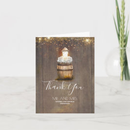 Gipskraut Lantern Rustic Wedding Vielen Dank Dankeskarte
