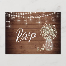 Gipskraut Mason Jar RSVP Card mit Wahlmöglichkeit Postkarte
