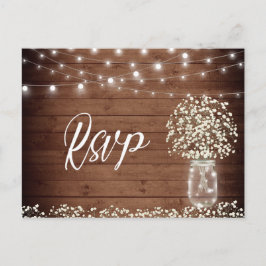 Gipskraut Mason Jar RSVP Card mit Wahlmöglichkeit Postkarte
