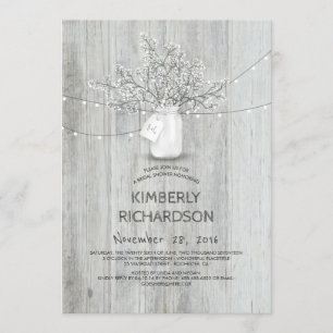 Gipskraut Mason Jar Rustic Barn Brautparty Einladung