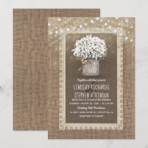 Gipskraut Mason Jar Rustic Burlap Lace Wedding