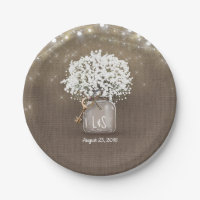 Gipskraut Mason Jar Rustic Burlap Wedding