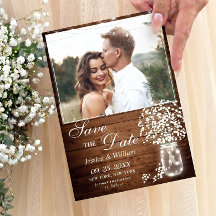 Gipskraut Mason Jar Rustic Foto Wedding