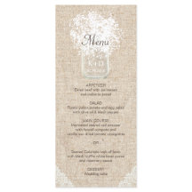 Gipskraut Mason Jar Rustic Wedding Menu