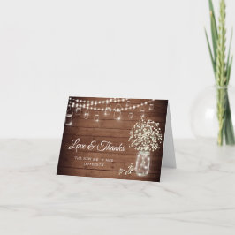 Gipskraut Mason Jar Rustikale Wasserfarben Dankeskarte