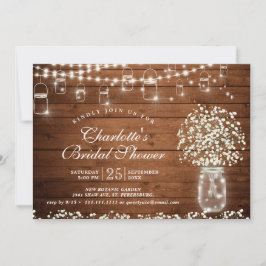 Gipskraut Mason Jar Rustikales Brautparty Einladung