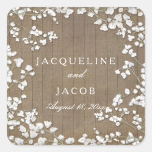 Gipskraut Moderner Rustikaler Western Kranz Quadratischer Aufkleber