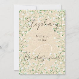 Gipskraut Niedlich Boho wirst du meine Bridesmaid  Einladung