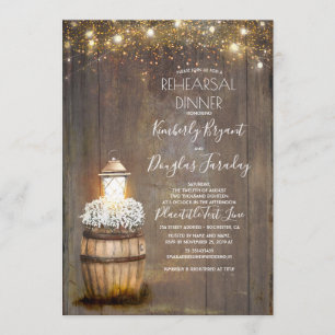 Gipskraut Rustic Lantern Probe Abendessen Einladung