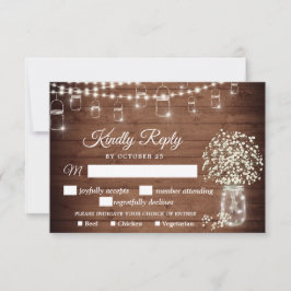 Gipskraut Rustikale RSVP-Karte mit Wahlmöglichkeit RSVP Karte