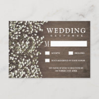 Gipskraut Rustikales Stallholz Hochzeitskarten RSV