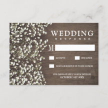 Gipskraut Rustikales Stallholz Hochzeitskarten RSV