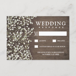 Gipskraut Rustikales Stallholz Hochzeitskarten RSV RSVP Karte