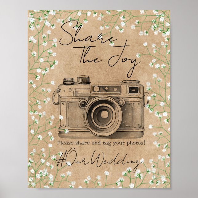 Gipskraut Social Media Share Foto Add Hashtag Poster (Vorne)