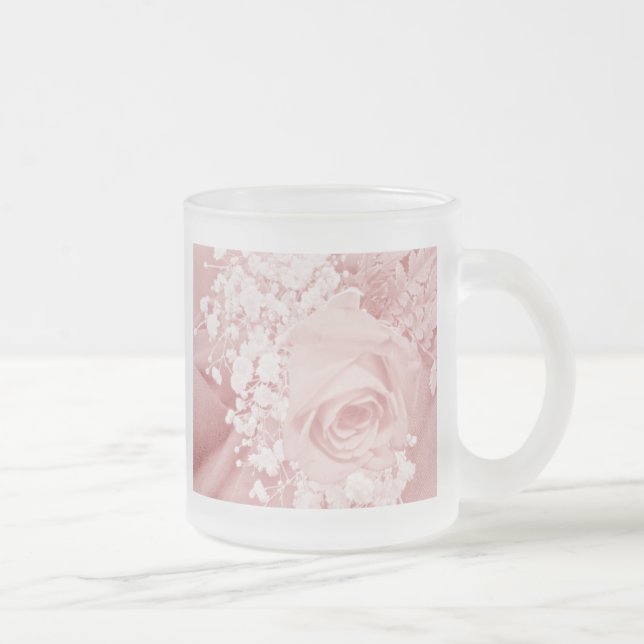 Gipskraut und Rose - Rosa Mattglastasse (Rechts)