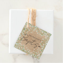 Gipskraut Watercolor Niedlich Floral Boho Taufe Geschenkanhänger