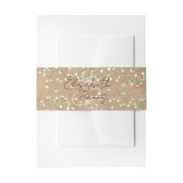 Gipskraut White Blume Rustic Boho Wedding Einladungsbanderole