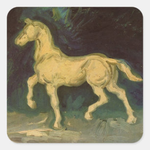 Gipsstatuette eines Pferdes von Vincent van Gogh Quadratischer Aufkleber