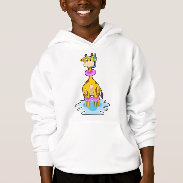 Girafe à la natation avec anneau de natation (Devant)