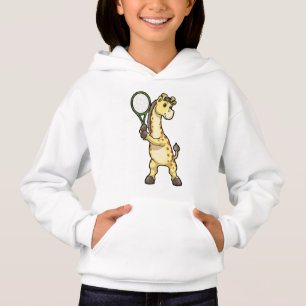 Girafe au Tennis avec raquette de tennis