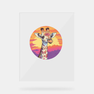 Girafe Avec Sunset Safari Vibes Art