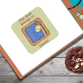 Girafe Ce Livre Appartient À Sticker Plaque